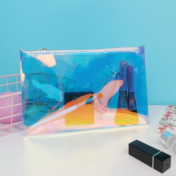 

laser tpu soft makeup bag women colorful cosmetics organizer toiletry fashion pouch travel cosmetic bags & cases