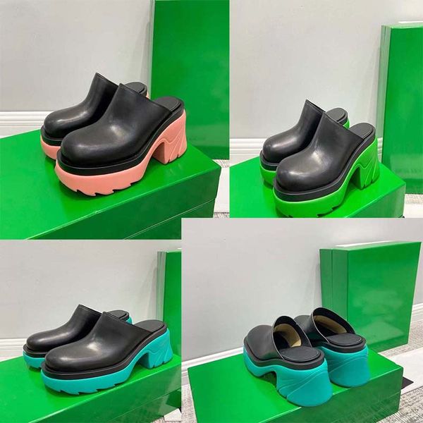 

slippers designer sandals designer fashion leather rubber soles waterproof non-slip increased casual shoes beach shopping and other places a, Black