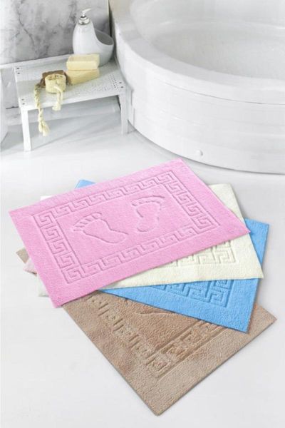 

wellsoft mat pad 70x45 cm bath rug bathroom floor mats - washable bathtub shower sink towels 100% english cotton towel