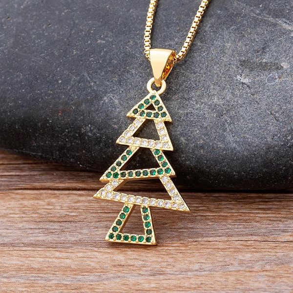 

chains christmas tree chain choker necklace for women collar cubic zirconia necklaces jewellery party girl trendy gift, Silver