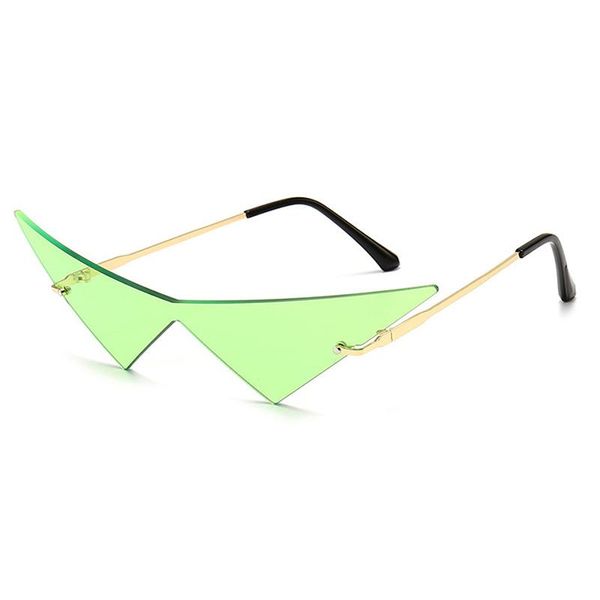 

sunglasses oversized triangle one piece women vintage rimless clear ocean lens eyewear fashion men cat eye sun glasses, White;black