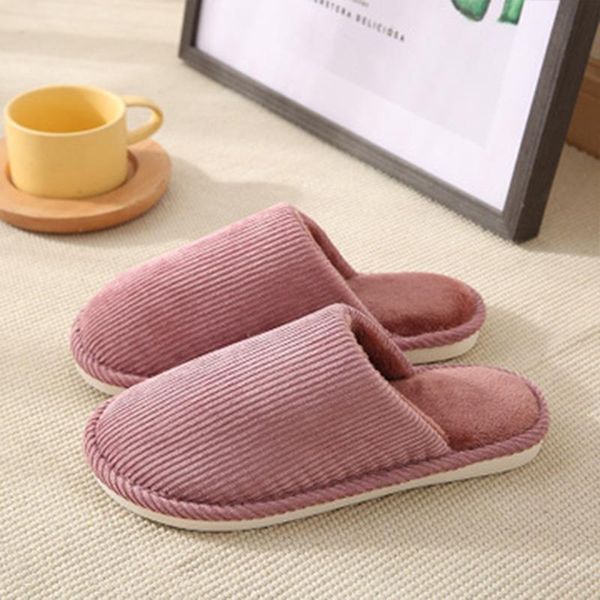 

slippers autumn winter home woman thick bottom warm shoes women soft non-slip couple floor male female slides, Black
