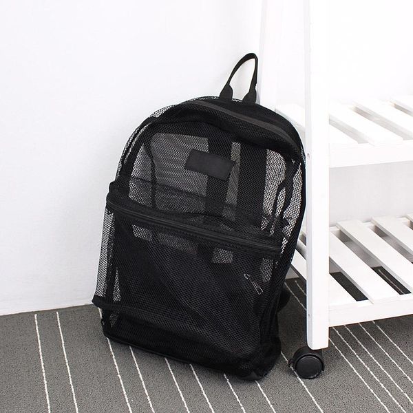 

backpack transparent mesh for men and women, travel shoulder bag, light fashionable