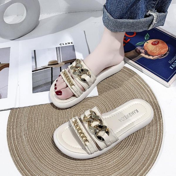 

slippers casual beach shoes slipers women low rivet slides luxury soft sabot flat 2021 summer metal decoration basic rubber pu, Black