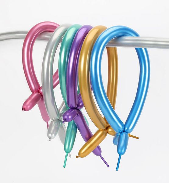 

party decoration 10/20 long glossy metal pearl latex balloons thick chrome metallic colors inflatable air balls globos birthday decor