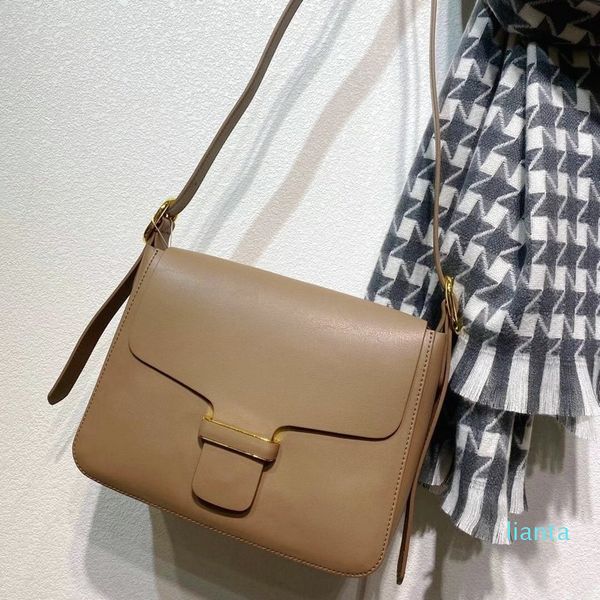 

design hand new 2021 korean single shoulder commuting simple women's slanting soft cow leather large capacity bag