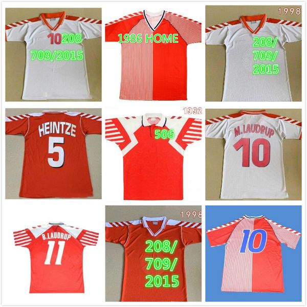 

soccer denmark heintze jerseys 1992 1998 98 home b.laudrup 92 .laudrup away retro football shirt hterp, Black