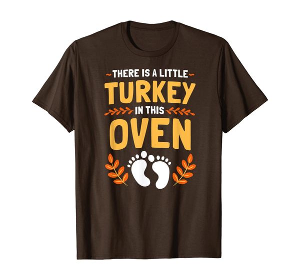 

womens there is a little turkey in this oven thanksgiving t-shirt, White;black