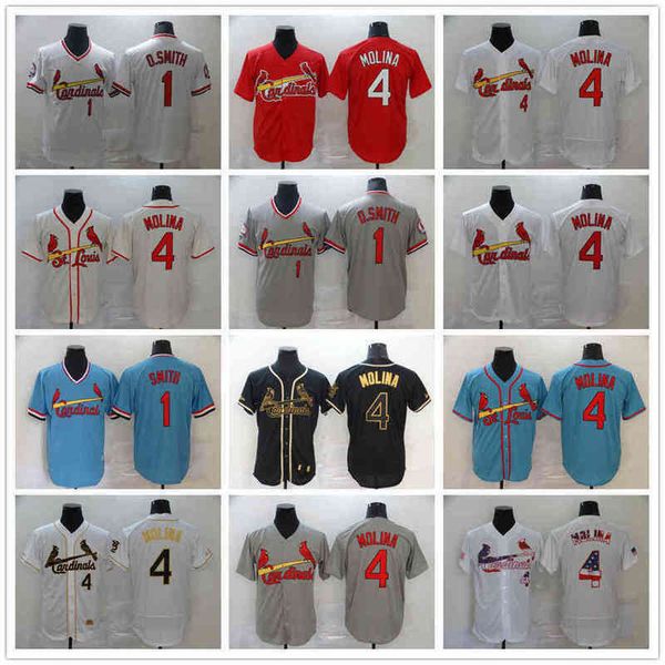 

2022 Stitched Baseball 1 Ozzie Smith Jerseys Blue 4 Yadier Molina Jersey 46 Paul Goldschmidt Black White Red Blank No Number Name for Man, Same as picture