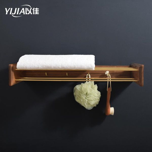 

towel racks brass rack bathroom bar storage solid wood hook wall hanging