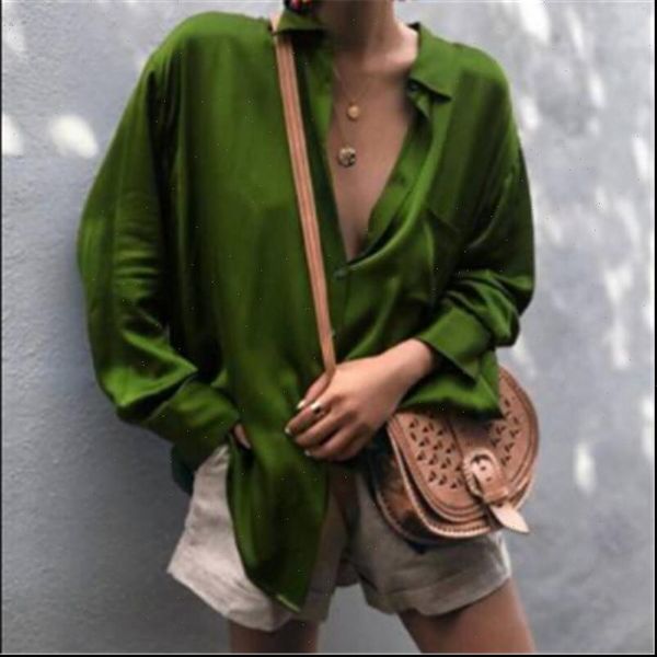 

deep v neck satin womens blouses loose long sleeve office ladies shirt casual solid silk female spring, White