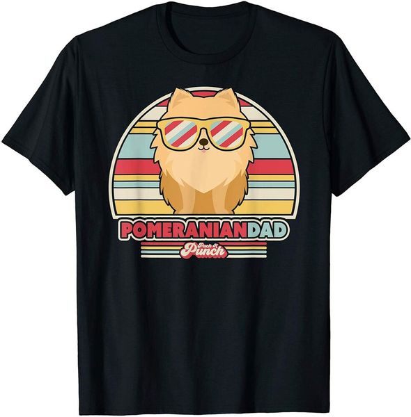 

pomeranian dad shirt. retro style t-shirt size m-5xl, White;black