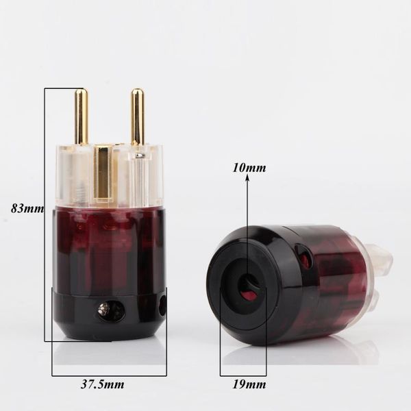 

smart power plugs c-079 iec + p-079e 24k gold-plated schuko eu plug+iec female connector for audio diy
