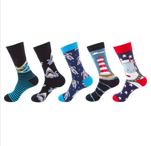 

men's socks european and american trend hip-hop trendy autumn winter tube brand harajuku stockings, Black