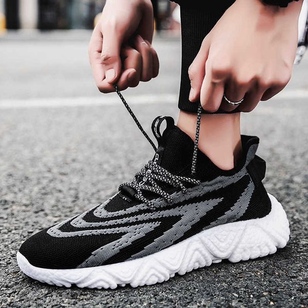 

men running shoes new trend flying woven men's single comfortable low student korean version straight shoes traniers sneakers