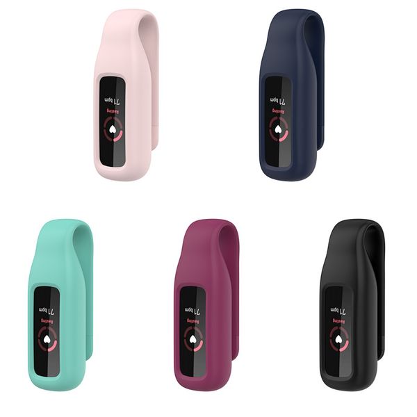 

metal steel clasp clip straps silicone pocket case holder cover for fitbit luxe