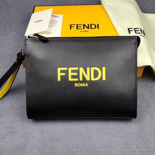 

wholesale simon fundy men's simple yellow letter silk screen genuine leather leisure heavy large capacity designerss luxuryss hand bag