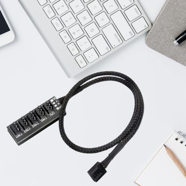 

4-pin pwm fan hub, pc fans hub sleeved 4 way splitter cable 87he usb hubs
