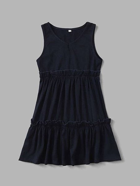 

toddler girls 1pc frill trim tank smock dress she, Red;yellow