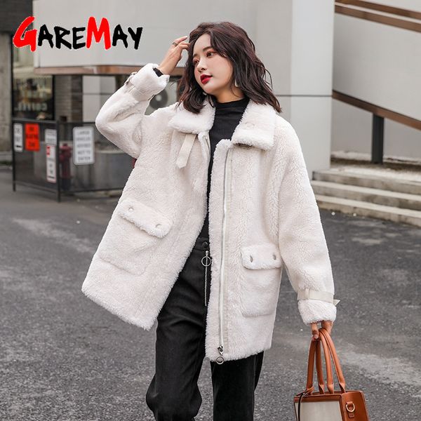 

winter thicken warm teddy fur jacket coat women casual lamb faux overcoat fluffy cozy loose outerwear female 210428, Black