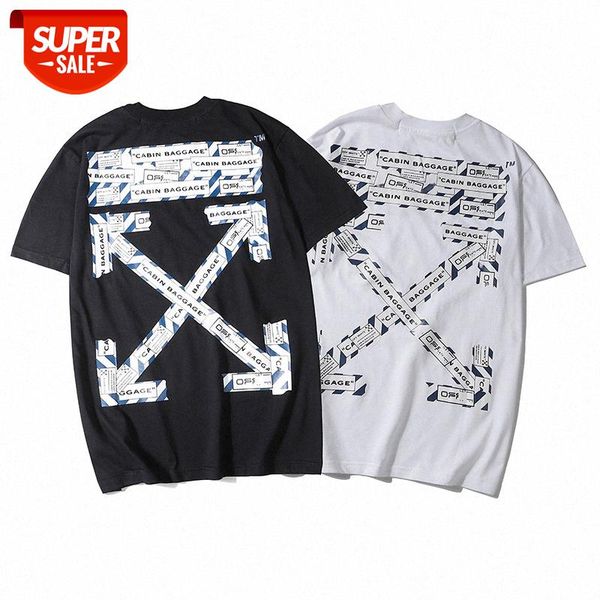 

ssoffwhite luggage arrow loose short-sleeved t-shirt for men and women ow couple outfit clothes #ld4t, White;black