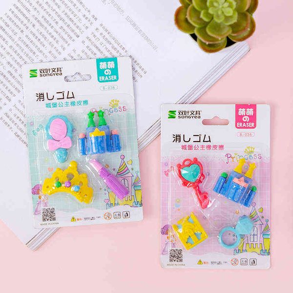 

8-036 castle princs magic wand cartoon rubber set student stationery