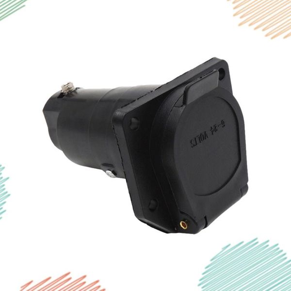 

parts 1pc american standard 7 waterproof vehicle trailer adapter connector plug towing socket accessories (black)