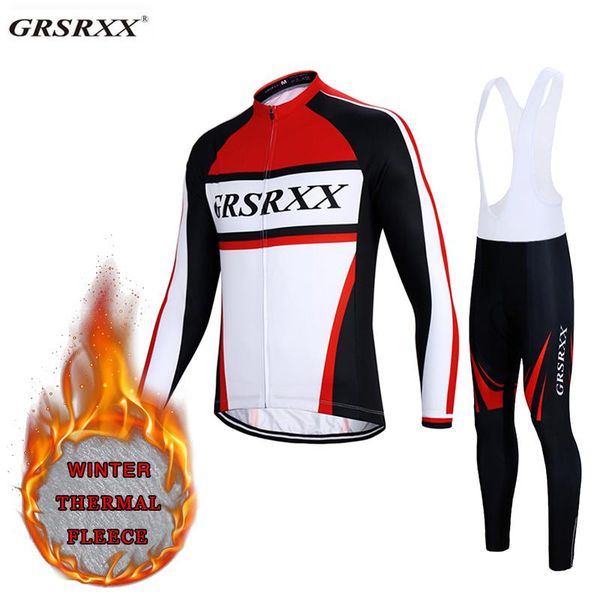 

winter cycling set fleece thermal pro sweatshirt suit comfortable long sleeve mtb bicycle team clothing for man racing sets, Black;blue