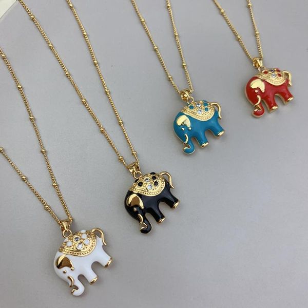 

pendant necklaces cute elephant choker necklace for women zircon animal 2021 fashion gift necklac jewelry, Silver
