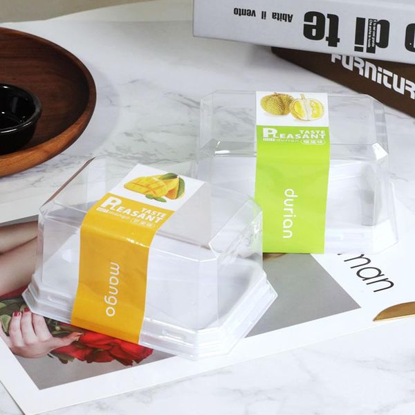 

20pcs triangular layer cake box baking 6 inch 8 mousse cut transparent packing thickened pastry boxes gift wrap