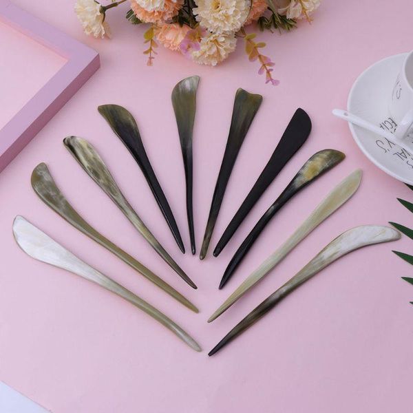 

hair clips & barrettes vintage hairpin chinese ancient updo style retro natural ox horn headwear drop ship, Golden;silver