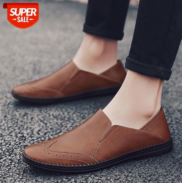 

leather shoes casual men hip-hop men's british cowhide peas low-#ec2u