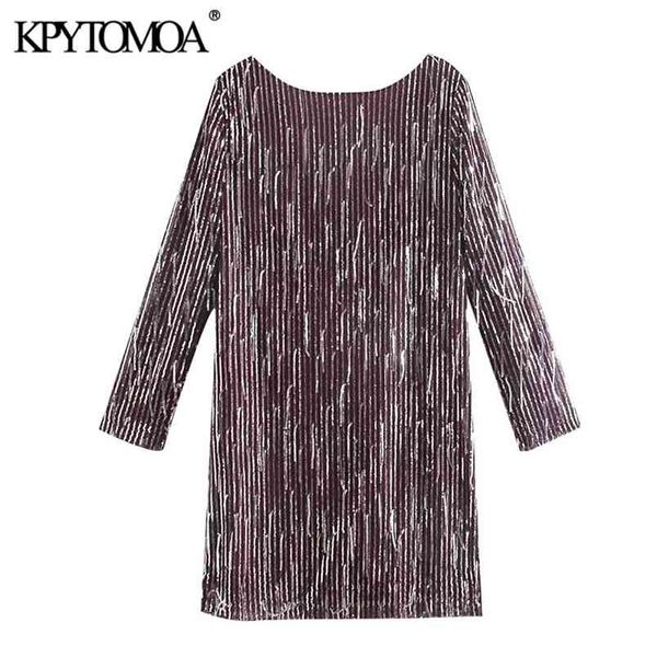 

women chic fashion with fringing sequinned mini dress back low-cut long sleeve female dresses vestidos 210420, White