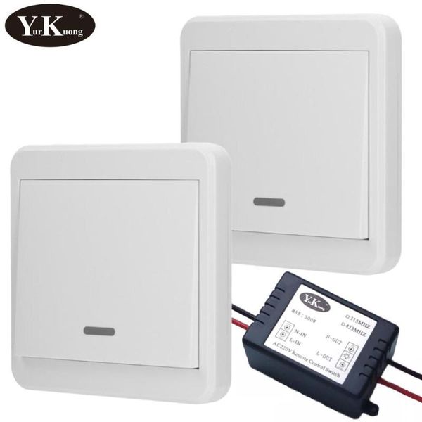 

smart home control push wireless switch light rf remote ac 220v receiver wall panel button ceiling lamp led bulb 433 315