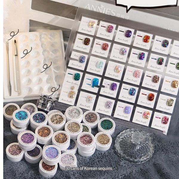 

nail glitter sequins powder mixed laser jewelry nails accesorios decoration supplies for professionals art tool, Silver;gold