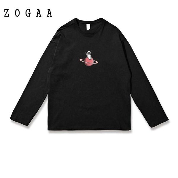 

men's t-shirts 2021 men tshirt long sleeve cotton astronaut black and white print graphic t shirts anime clothes, White;black