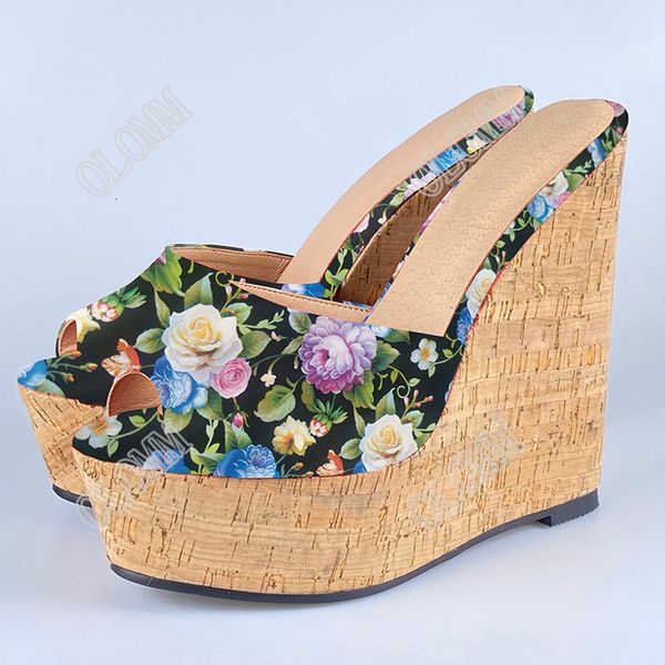 

sandals ol omm handcrafted women's sandals wedges peep heels beautiful 7 colour girls'party shoes and more size 5-20 v97v, Black
