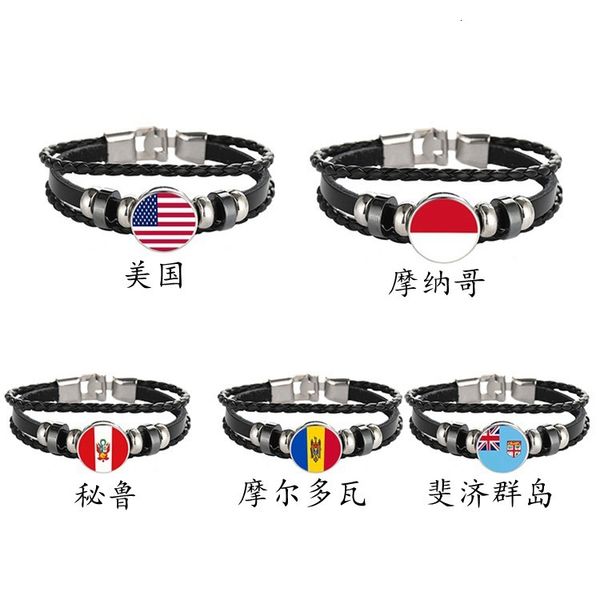

souvenir selling flag multi layer woven bracelet american time