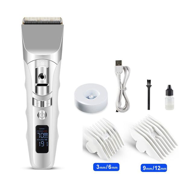 

professional hair clipper with led screen titanium alloy cutter head washable rechargeable for men electric trimmer clippers