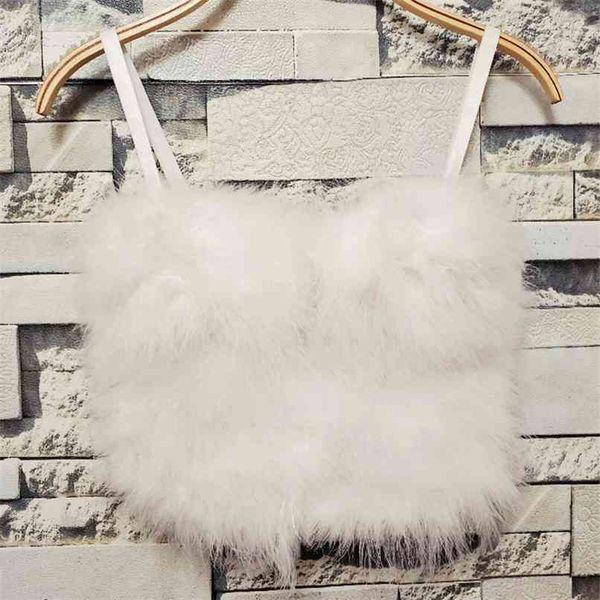 

summer women red spaghetti strap sleeveless mini white feathers club evening celebrity party crop 210507, Black;white