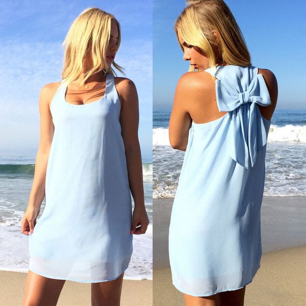 

Fashionable Short Skirt Sexy Women' Summer Sleeveless Party Mini, Light blue