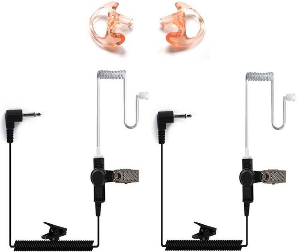 HYS 2,5 mm di sorveglianza auricolare auricolare con tubo acustico spalla con una coppia di chiocciole medie sinistra e destra