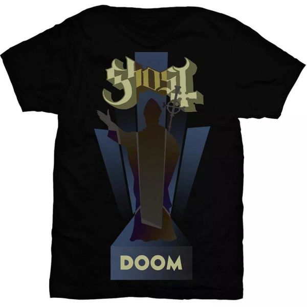 

ghost doom licensed men t-shirt, White;black