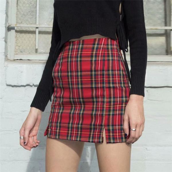 

skirts the summer plaid skirt show thin short harajuku, Black