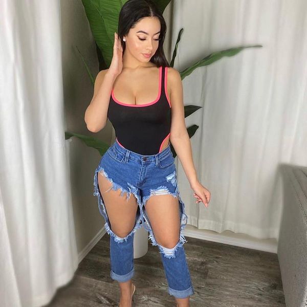 

women's jumpsuits & rompers 2021 fashion skinny fitness women summer solid black regular streetwear bodysuits female club, Black;white