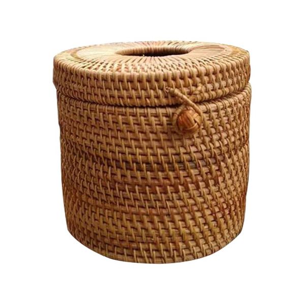 

tissue boxes & napkins office roll holder desknapkin japanese style dispenser box rattan vine round square toilet paper home decoration