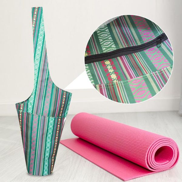

yoga mats outdoor fitness adults jacquard fabric accessories with side pocket gym tote large capacity portable travel mat bag carrier