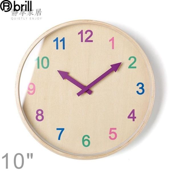 

wood modern cute children silent bedroom large wall clock wooden needle kitchen kids for room reloj de pared clocks