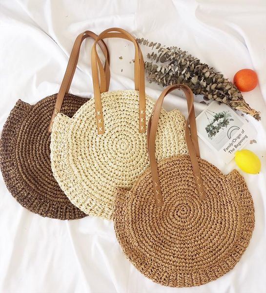 

evening bags women's round straw bag, hand-made wicker woven beach cross bali bohemian 2021
