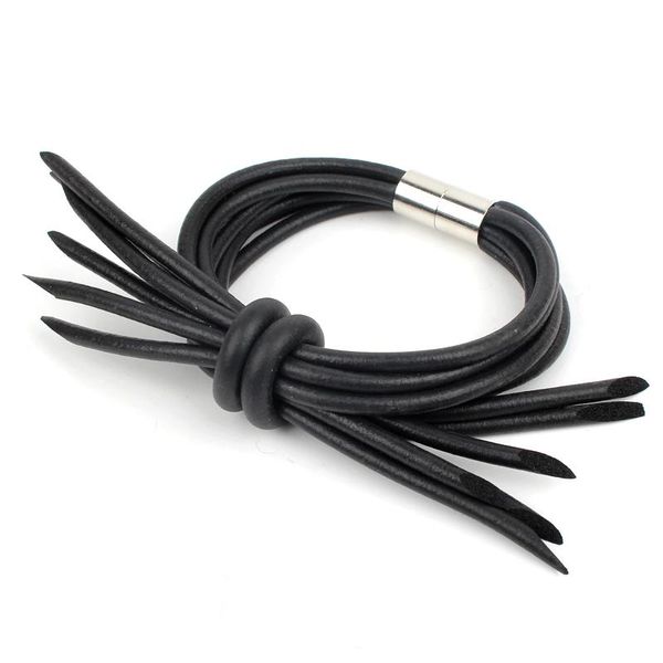 Bracciale YDYDBZ Gotico Multistrato Moda Bracciale in gomma nera Catena a corda regolabile Accessori per abbigliamento da donna Gioielli